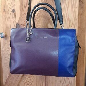 Trina Turk Satchel Purse Shoulder Bag Crossbody Purple Blue Purse Tote
